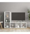 vidaXL TV Cabinets 2 pcs White 107x35x37 cm Engineered Wood — Size: 107 x 35 x 37 cm