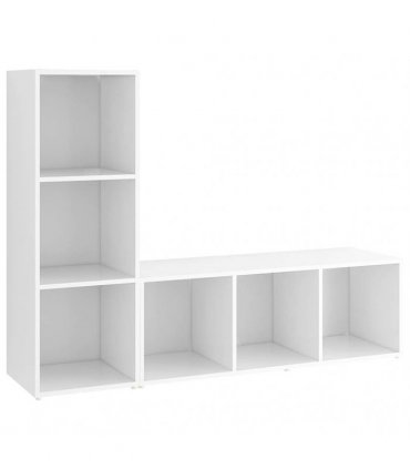 vidaXL TV Cabinets 2 pcs White 107x35x37 cm Engineered Wood — Size: 107 x 35 x 37 cm