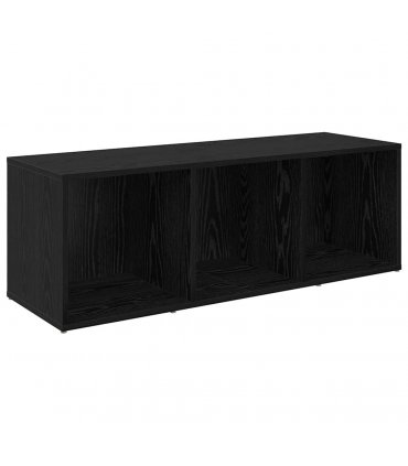vidaXL TV Cabinet Set 2 pcs Black Oak 37 x 35 x 107cm Engineered Wood — Size: 107 x 35 x 37 cm
