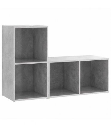 vidaXL TV Cabinets 2 pcs Concrete Grey 72x35x36.5 cm Engineered Wood — Size: 72 x 35 x 36.5 cm