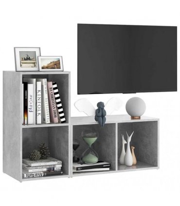 vidaXL TV Cabinets 2 pcs Concrete Grey 72x35x36.5 cm Engineered Wood — Size: 72 x 35 x 36.5 cm