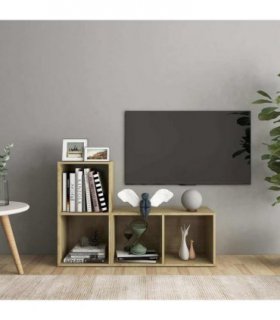 vidaXL TV Cabinets 2 pcs Sonoma Oak 72x35x36.5 cm Engineered Wood — Size: 72 x 35 x 36.5 cm