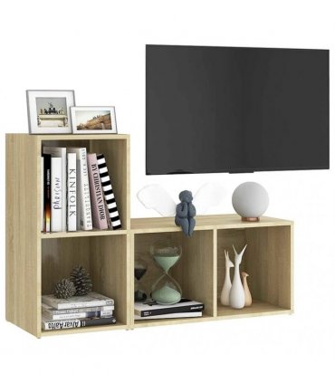 vidaXL TV Cabinets 2 pcs Sonoma Oak 72x35x36.5 cm Engineered Wood — Size: 72 x 35 x 36.5 cm