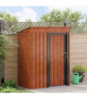 vidaXL Garden Sheds Brown 137 x 81 x 180 cm Metal