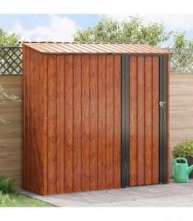 vidaXL Garden Sheds Brown 203.5 x 73 x 200 cm Metal — Size: 203 x 71 x 200 cm