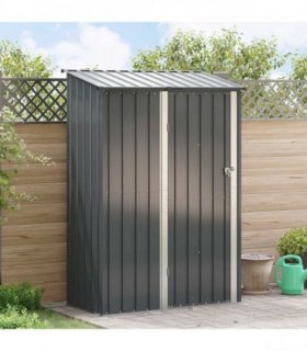 vidaXL Garden Sheds Anthracite 140.5 x 74 x 200 cm Metal — Size: 140 x 71 x 200 cm