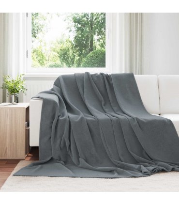 vidaXL Throw Blanket Dark Grey 240 x 270 cm Fleece
