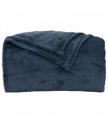 vidaXL Throw Blanket Navy Blue 130 x 150 cm Fleece