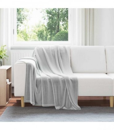 vidaXL Throw Blanket Grey 130 x 150 cm Fleece