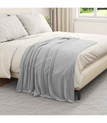 vidaXL Throw Blanket Grey 130 x 150 cm Fleece