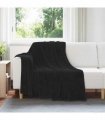 vidaXL Throw Blanket Black 150 x 200 cm Fleece