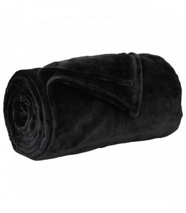 vidaXL Throw Blanket Black 150 x 200 cm Fleece