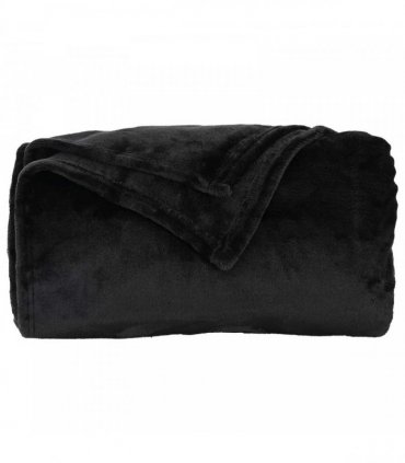 vidaXL Throw Blanket Black 150 x 200 cm Fleece