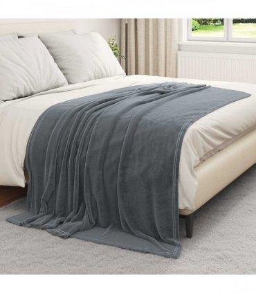 vidaXL Throw Blanket Dark Grey 150 x 200 cm Fleece