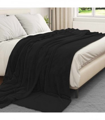 vidaXL Throw Blankets 6 pcs Black 220 x 240 cm Fleece