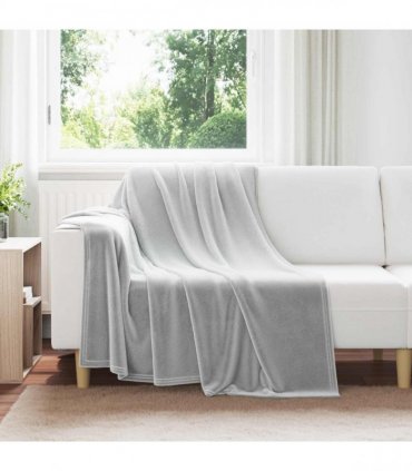 vidaXL Throw Blanket Grey 150 x 200 cm Fleece