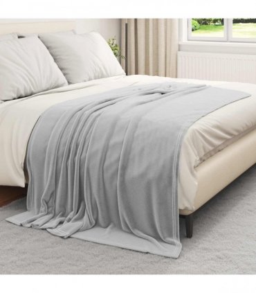 vidaXL Throw Blanket Grey 150 x 200 cm Fleece