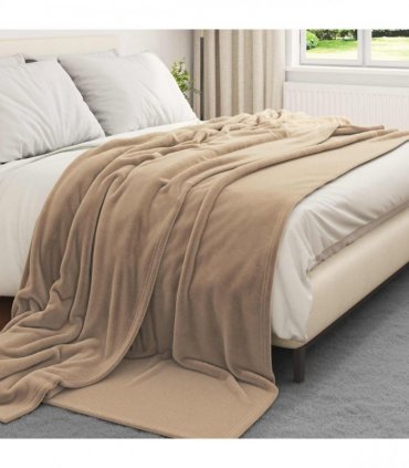 vidaXL Throw Blankets 6 pcs Camel 220 x 240 cm Fleece