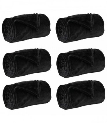 vidaXL Throw Blankets 6 pcs Black 240 x 270 cm Fleece