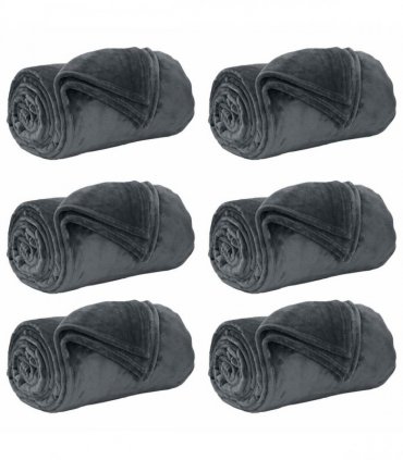 vidaXL Throw Blankets 6 pcs Dark Grey 220 x 240 cm Fleece