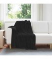vidaXL Throw Blanket Black 130 x 150 cm Fleece