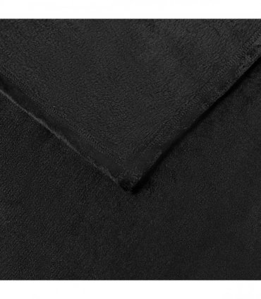 vidaXL Throw Blanket Black 130 x 150 cm Fleece