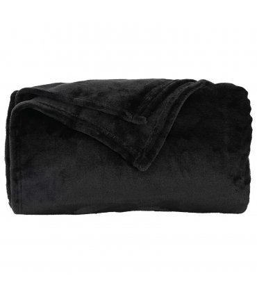 vidaXL Throw Blanket Black 220 x 240 cm Fleece