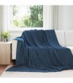 vidaXL Throw Blanket Navy Blue 220 x 240 cm Fleece