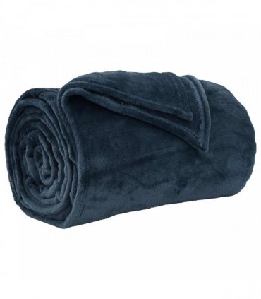 vidaXL Throw Blanket Navy Blue 220 x 240 cm Fleece