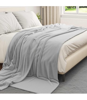 vidaXL Throw Blanket Grey 240 x 270 cm Fleece