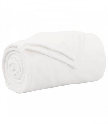 vidaXL Throw Blanket White 130 x 150 cm Fleece