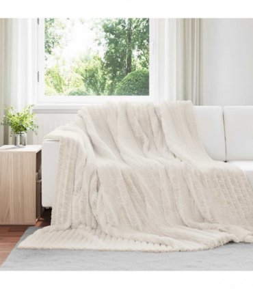vidaXL Throw Blankets 6 pcs Cream 240 x 220 cm Fleece — Size: 220 x 240 cm