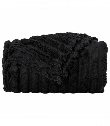 vidaXL Throw Blanket Black 270 x 240 cm Fleece — Size: 240 x 270 cm