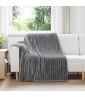 vidaXL Throw Blanket Dark Grey 200 x 150 cm Fleece — Size: 150 x 200 cm