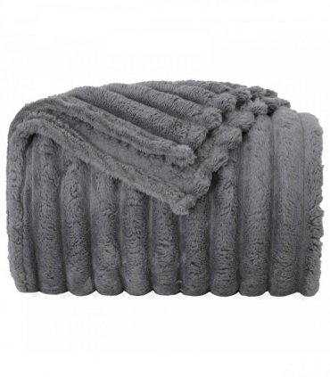 vidaXL Throw Blanket Dark Grey 200 x 150 cm Fleece — Size: 150 x 200 cm