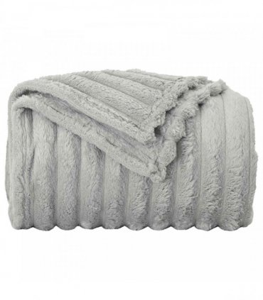vidaXL Throw Blanket Grey 240 x 220 cm Fleece — Size: 220 x 240 cm