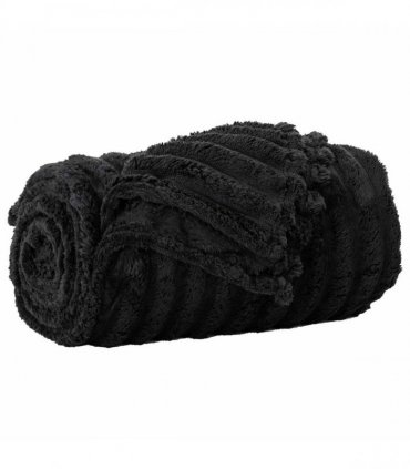 vidaXL Throw Blanket Black 240 x 220 cm Fleece — Size: 220 x 240 cm