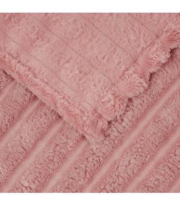 vidaXL Throw Blanket Pink 240 x 220 cm Fleece — Size: 220 x 240 cm
