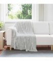 vidaXL Throw Blanket Grey 150 x 130 cm Fleece — Size: 130 x 150 cm