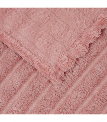 vidaXL Throw Blanket Pink 270 x 240 cm Fleece — Size: 240 x 270 cm