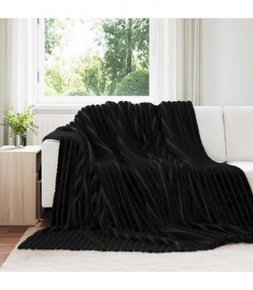vidaXL Throw Blankets 6 pcs Black 240 x 220 cm Fleece — Size: 220 x 240 cm