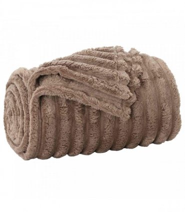 vidaXL Throw Blanket Camel 240 x 220 cm Fleece — Size: 220 x 240 cm