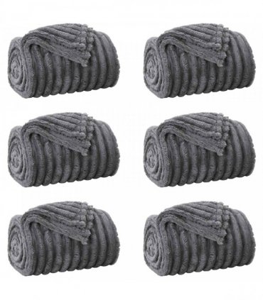 vidaXL Throw Blankets 6 pcs Dark Grey 240 x 220 cm Fleece — Size: 220 x 240 cm