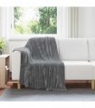 vidaXL Throw Blanket Dark Grey 150 x 130 cm Fleece — Size: 130 x 150 cm