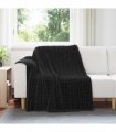 vidaXL Throw Blankets 6 pcs Black 200 x 150 cm Fleece — Size: 150 x 200 cm