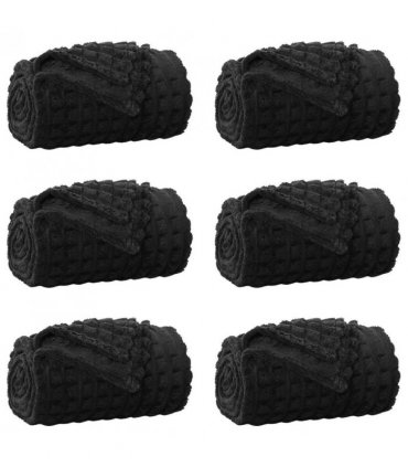 vidaXL Throw Blankets 6 pcs Black 200 x 150 cm Fleece — Size: 150 x 200 cm