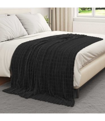 vidaXL Throw Blankets 6 pcs Black 200 x 150 cm Fleece — Size: 150 x 200 cm