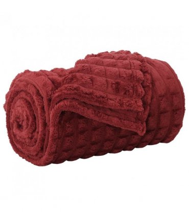 vidaXL Throw Blanket Bordeaux Red 270 x 240 cm Fleece — Size: 240 x 270 cm