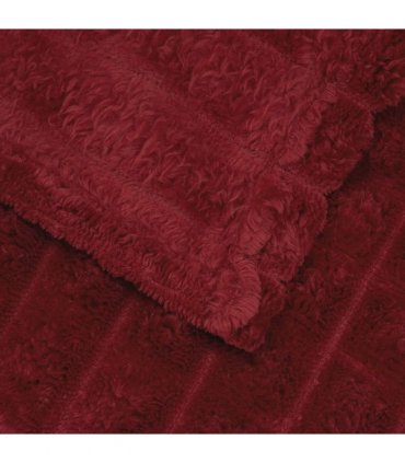 vidaXL Throw Blanket Bordeaux Red 270 x 240 cm Fleece — Size: 240 x 270 cm