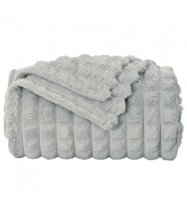 vidaXL Throw Blanket Grey 270 x 240 cm Fleece — Size: 240 x 270 cm — V0672001998